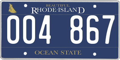 RI license plate 004867