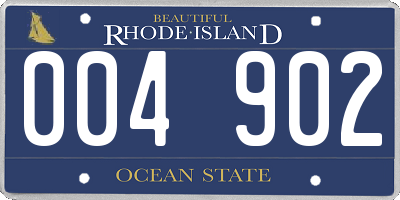 RI license plate 004902
