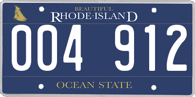RI license plate 004912