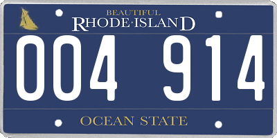 RI license plate 004914