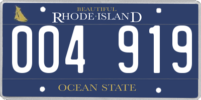 RI license plate 004919