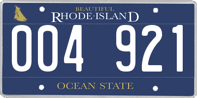 RI license plate 004921