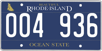 RI license plate 004936