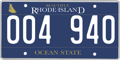 RI license plate 004940