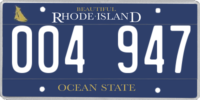 RI license plate 004947