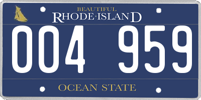 RI license plate 004959