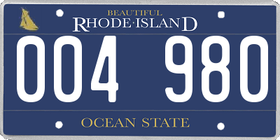 RI license plate 004980