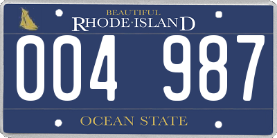 RI license plate 004987