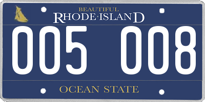 RI license plate 005008