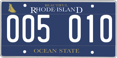 RI license plate 005010