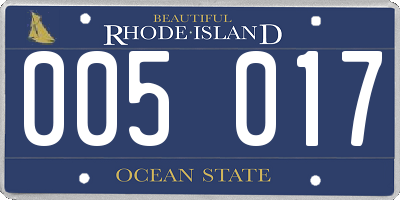 RI license plate 005017