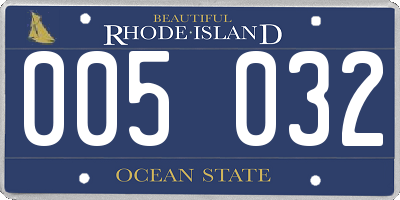 RI license plate 005032
