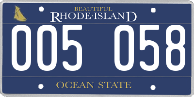 RI license plate 005058