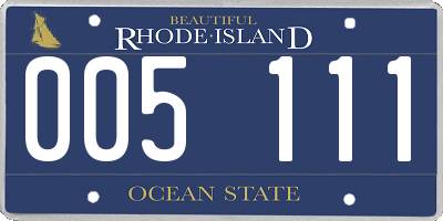 RI license plate 005111