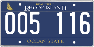 RI license plate 005116