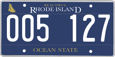 RI license plate 005127