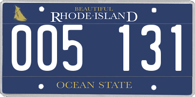 RI license plate 005131