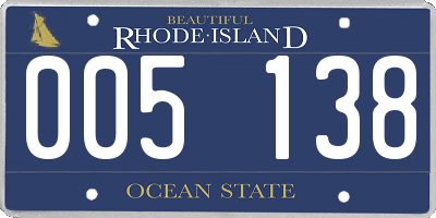 RI license plate 005138