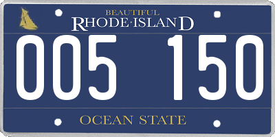 RI license plate 005150