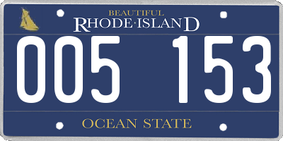 RI license plate 005153