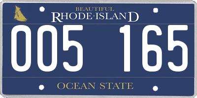 RI license plate 005165
