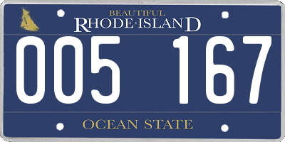 RI license plate 005167
