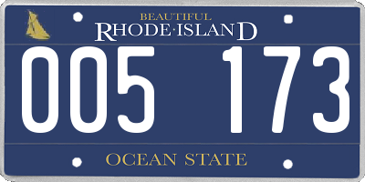RI license plate 005173