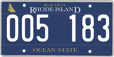 RI license plate 005183