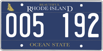 RI license plate 005192