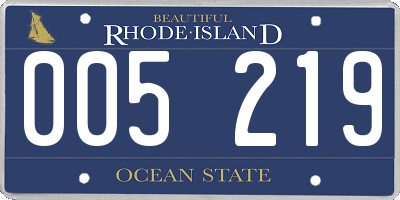 RI license plate 005219