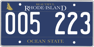 RI license plate 005223