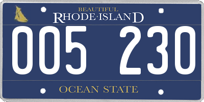 RI license plate 005230
