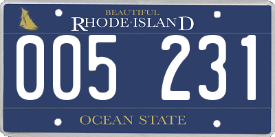 RI license plate 005231