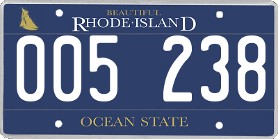 RI license plate 005238