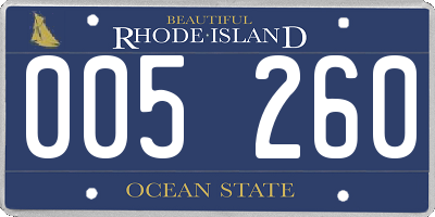 RI license plate 005260