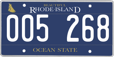 RI license plate 005268