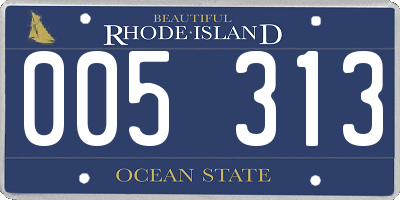 RI license plate 005313