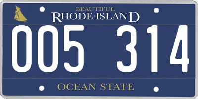 RI license plate 005314