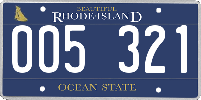 RI license plate 005321