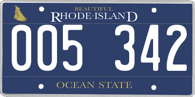 RI license plate 005342