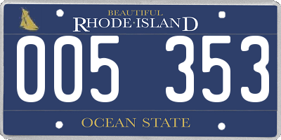 RI license plate 005353