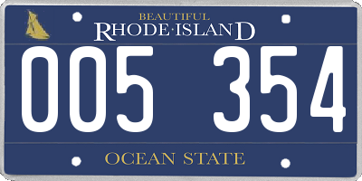 RI license plate 005354