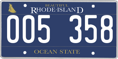 RI license plate 005358