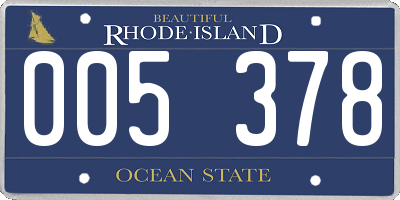 RI license plate 005378