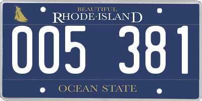 RI license plate 005381
