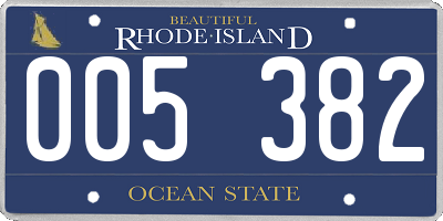 RI license plate 005382