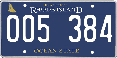 RI license plate 005384