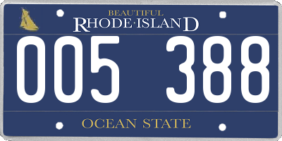 RI license plate 005388