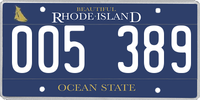 RI license plate 005389