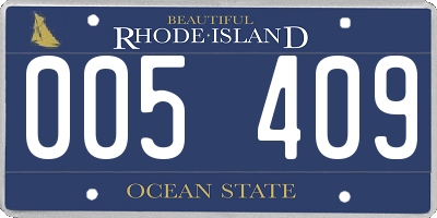 RI license plate 005409